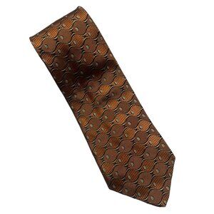 Robert Talbott Nordstrom Hand Sewn Silk Tie Brown Geometric Pattern